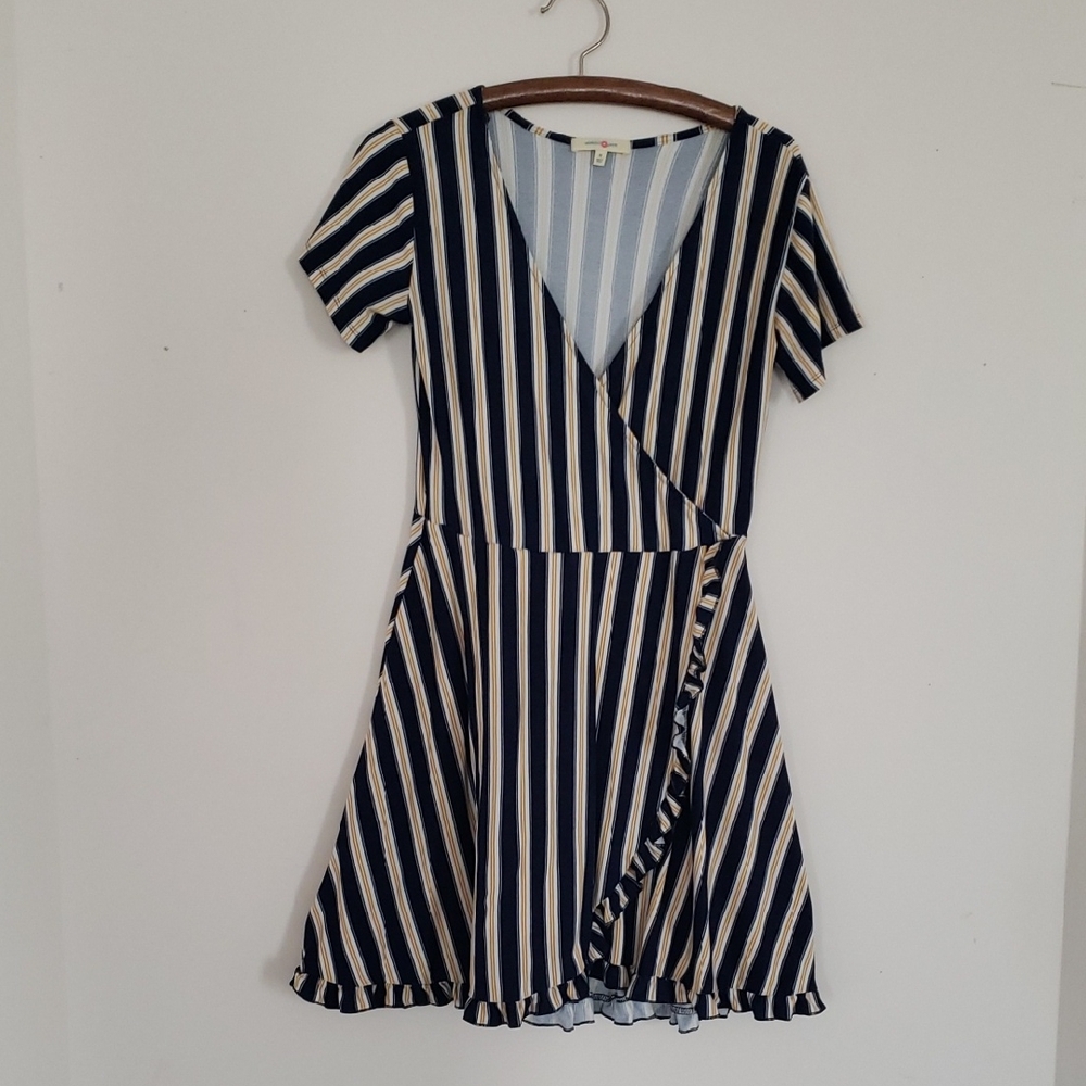 Wishful Park Navy and Cream Striped Mini Dress